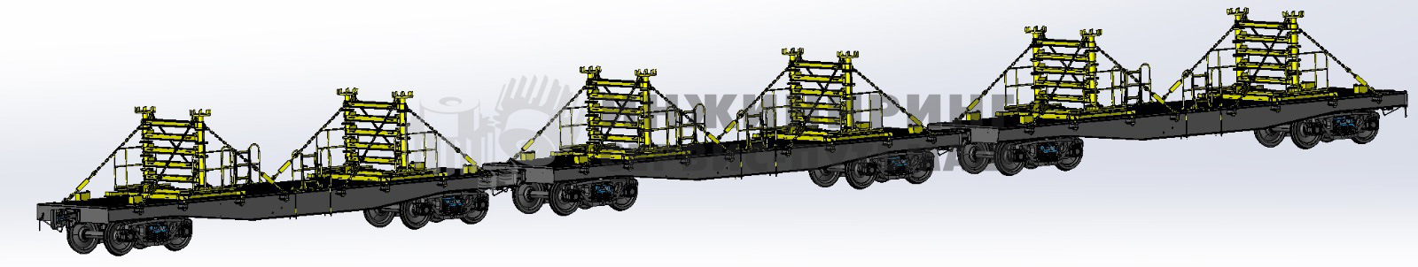 Оборудование сцепа платформ для перевозки рельсов ОПР-100