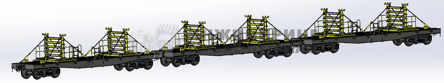 Оборудование сцепа платформ для перевозки рельсов ОПР-100