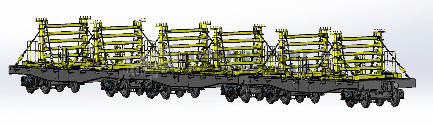 Оборудование сцепа платформ для перевозки рельсов ОПР-100