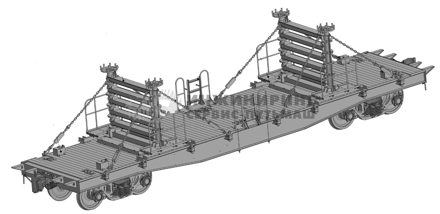 Оборудование сцепа платформ для перевозки рельсов ОПР-100