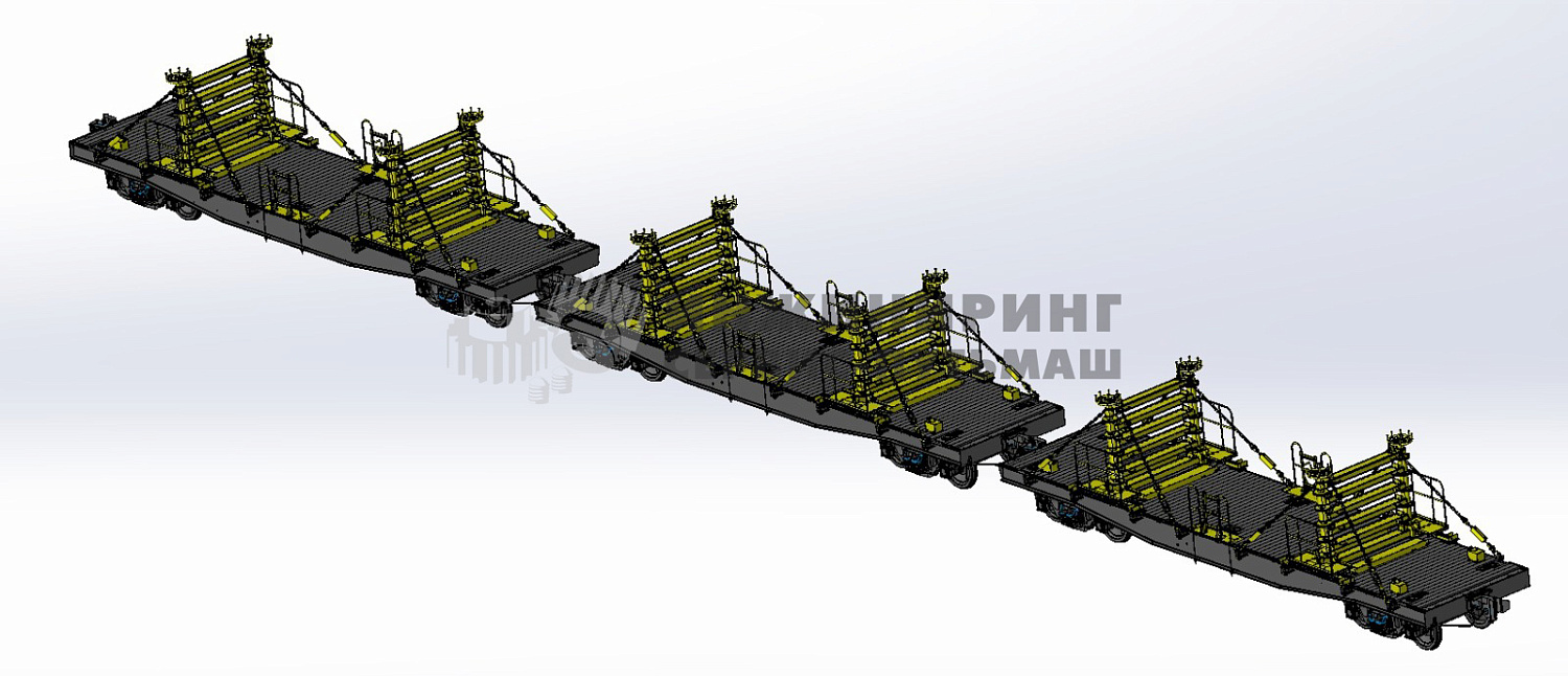 Оборудование сцепа платформ для перевозки рельсов ОПР-100